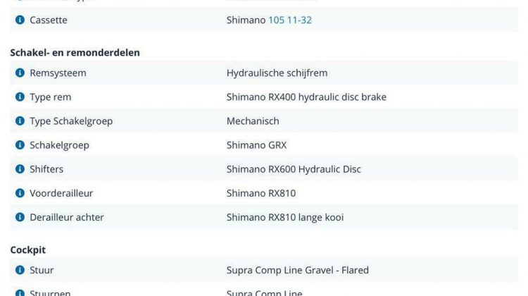 Sensa romagna gravel fiets maat 51 + hunt x mason wielen